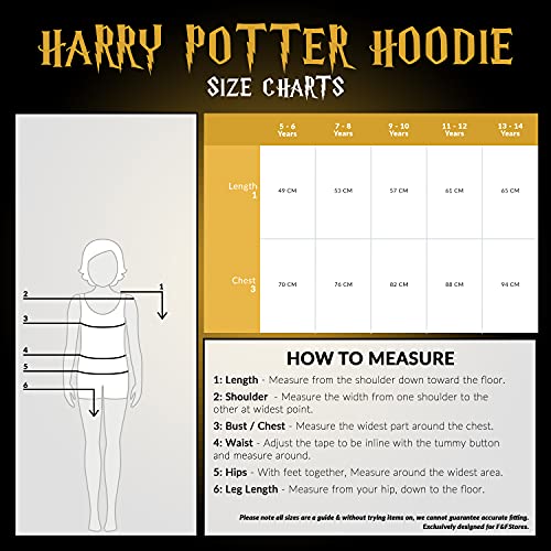 Harry Potter Hogwarts Zip Hoodie for Teen Girls (Black/Gold/Red, 11-12)