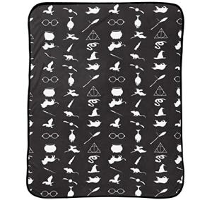 Harry Potter Plush Blanket with Deathly Hallows & Goblet