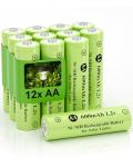 Howardly 1.2V AA Rechargeable Batteries, 600mAh 12-Pack