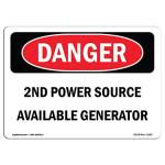 OSHA Danger Sign for Generators - 5” x 3.5”