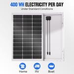 ECO-WORTHY 100W Monocrystalline Solar Panel for RVs