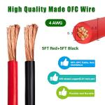 Kimbluth 4 Gauge Copper Battery Cable Bundle