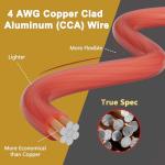 HiFind 4 Gauge Power Wire Cable - 70 Ft Total