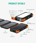 BLAVOR 20000mAh Solar Power Bank with Flashlight