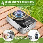 MOZODAWN Dual Fuel Portable Camp Stove 12000 BTU