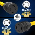 HUBRV 30 AMP Twist Lock Generator Cord Adapter 18