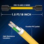 HUBRV 30 AMP Twist Lock Generator Cord Adapter 18