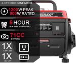 PowerSmart 1200W Portable Gas Generator for Camping