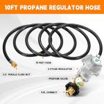 GasSaf 10FT Propane Regulator with Hose