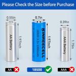 KINREECELL 18500 3.2V Rechargeable Solar Battery Pack