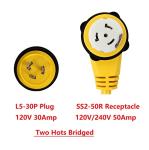 ONETAK 1.5FT 30A to 50A Generator Power Adapter