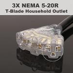 CircleCord 3-Prong Generator Distribution Adapter Cord