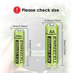 KINREECELL Rechargeable AA Solar Batteries - 12 Pack