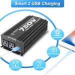 750W Car Inverter with USB Ports and AC Outlets