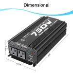 750W Car Inverter with USB Ports and AC Outlets