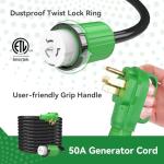 RVINGPRO 50 Amp Generator Cord & Inlet Box Combo