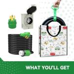 RVINGPRO 50 Amp Generator Cord & Inlet Box Combo