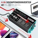 RUTNRIXA 12V DC to 110V AC Power Inverter