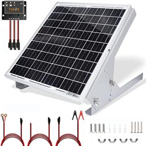 20W 12V Solar Panel Kit with Tilt Mount Brackets