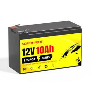 12V 10Ah LiFePO4 Lithium Battery - Long Lasting