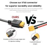 CASIMY Solar Connector to XT60 Adapter Cable 11Ft