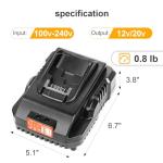 20V Max 6.0Ah Battery Replacement 2-Pack for Dewalt