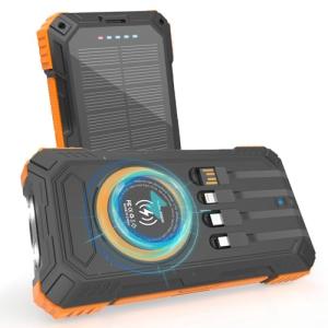 Portable 49800mAh Solar Charger with Wireless Charging