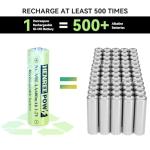 Henreepow 12-Pack Rechargeable AA Solar Batteries