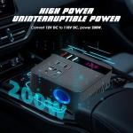 200W DC to DC Power Inverter with USB Ports