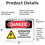 Generator Neutral Bonding Hazard Sign - 2 Pack