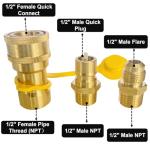 MCAMPAS 1/2" Gas Quick Connect Adapter Kit