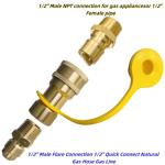 MCAMPAS 1/2" Gas Quick Connect Adapter Kit