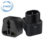 JORINDO 2-Pack IEC C14 to Universal Power Adapter