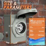 30 Amp 4 Prong Weatherproof Generator Power Inlet