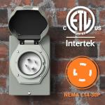 30 Amp 4 Prong Weatherproof Generator Power Inlet