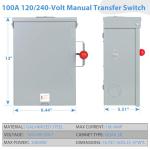 100A Manual Generator Transfer Switch, 120/240V