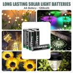 12 Pack Rechargeable AA Batteries for Solar Lights