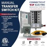 30 Amp Manual Transfer Switch Kit with 25 FT Cord