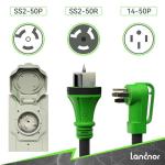 50AMP Generator Cord with Inlet Box, 15 Ft