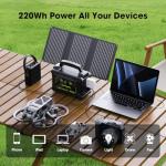 MARBERO 200W Portable Camping Generator with Solar Panel
