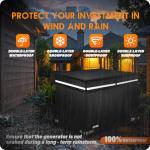 Weatherproof Generator Cover with Open Top, Black