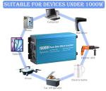 Fit4Less 1000W Pure Sine Wave Power Inverter