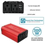 300W Car Power Inverter with Dual USB Ports