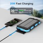 Solar Power Bank, 49800mAh Fast Charger for Phones