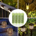 KINREECELL 600mAh Rechargeable AAA Solar Batteries 12-Pack