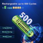 KINREECELL 600mAh Rechargeable AAA Solar Batteries 12-Pack