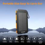 Durecopow 20,000mAh Solar Power Bank with 4 Cables