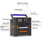 1300W Portable Solar Generator with Multiple Outlets