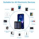 Kelaien 12000mAh Solar Power Bank with 4 Cables