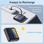 Kelaien 12000mAh Solar Power Bank with 4 Cables